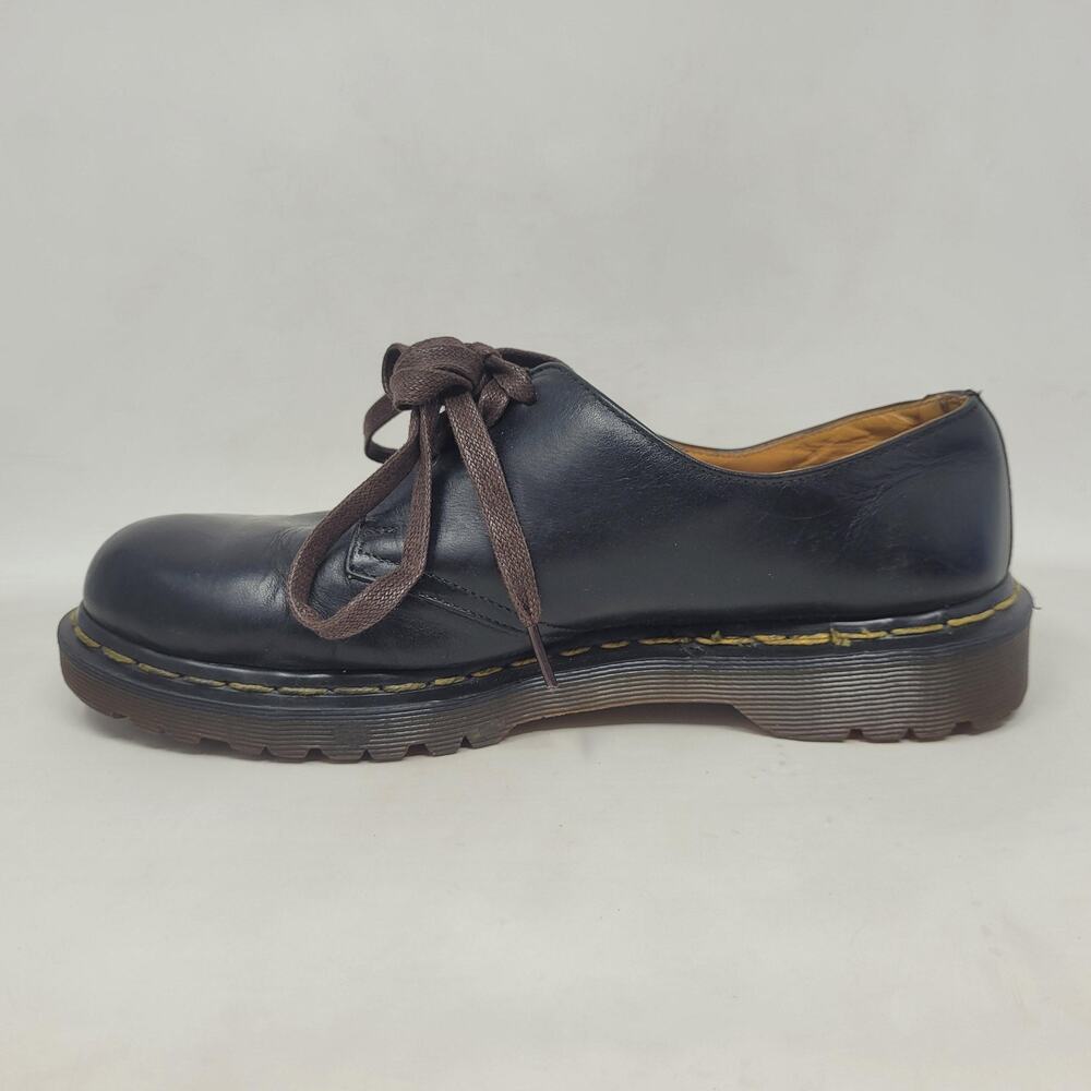 Vintage Dr. Martens Shoes Womens 10 Black Leather England Lace Up Oxfords 1461 - Picture 9 of 13